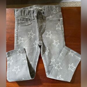 Cat & Jack girls’ 3T skinny pants - gray with stars
